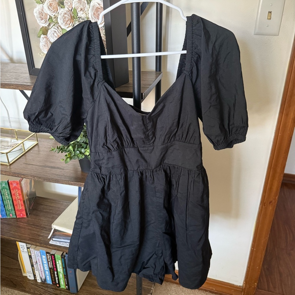Black Puff Sleeve Dress